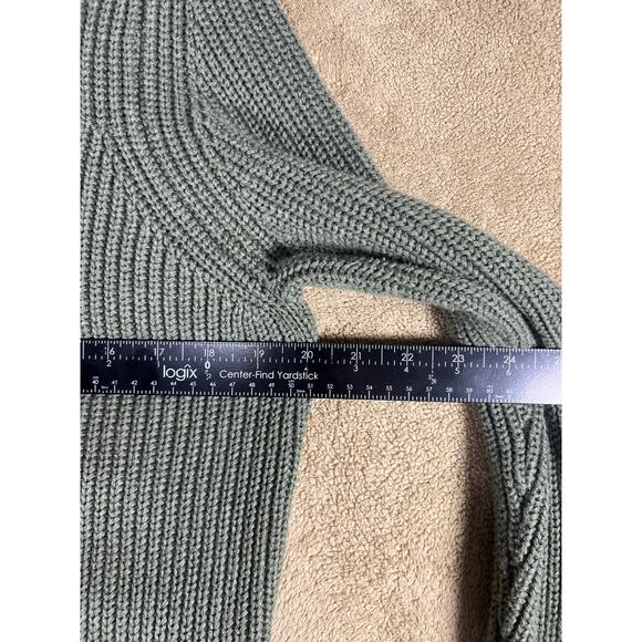 LL Bean, Women's Thick Knit Full Zip Cardigan Sweater. Sage Green, Size: Large - Picture 4 of 8